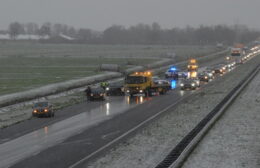 Winters weer, met aanrijdingen op A7